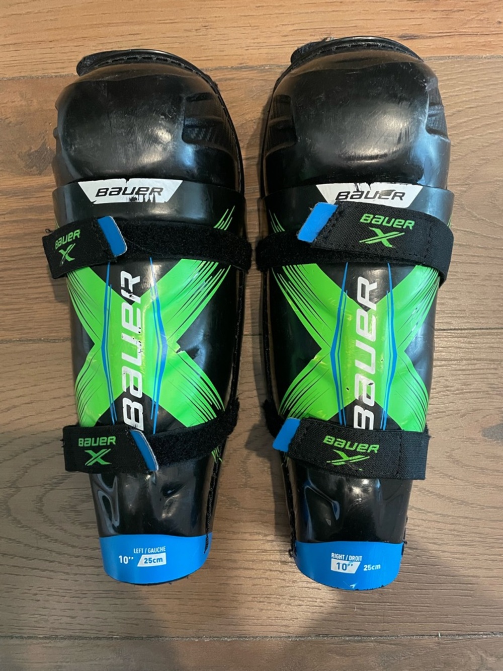 Youth hockey Bauer X Shin Guards, Size 10”
